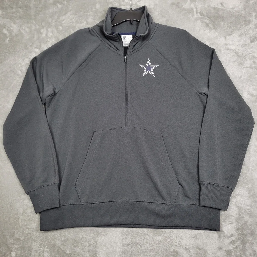 Dallas Cowboys Nike Dri-FIT Men's XL Dark Gray 1/4 Zip Warm Pullover Long Sleeve